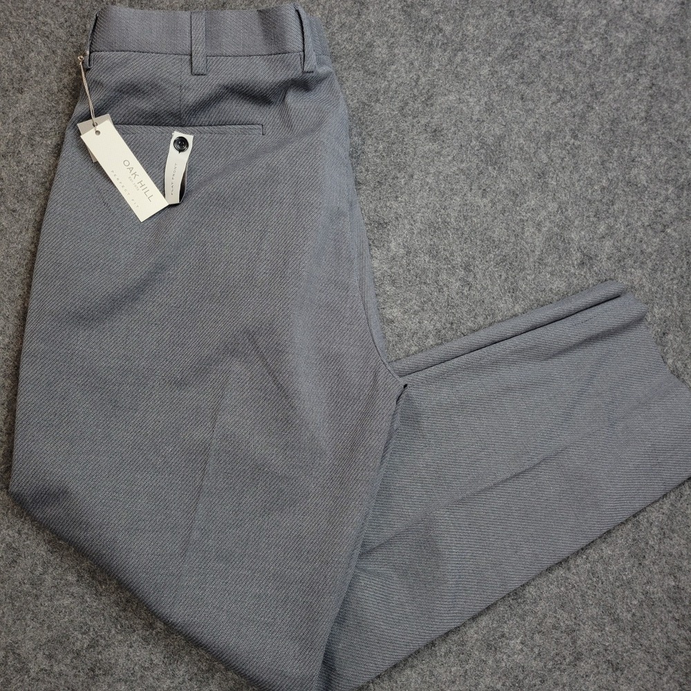 Oak Hill Pants Mens 44x32 Gray Perfect Fit Flat Front Formal Career Straight Leg